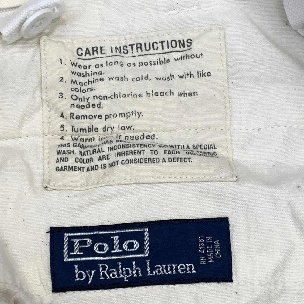 Polo Ralph Lauren White Cotton Cargo Shorts Size 40 Drawstring‎ Waist Pockets - Picture 11 of 11